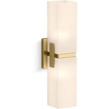 Honesty 2 Light 16" Tall Wall Sconce with Frosted Glass Shades