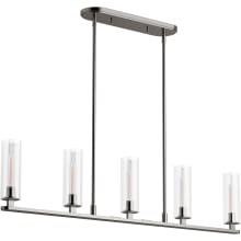 Crue 5 Light 45" Wide Linear Chandelier with Clear Glass Shades