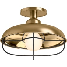 Modern Farm 12" Wide 1 Light Semi-Flush Ceiling Light