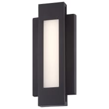 Insert 12" Tall ADA Outdoor LED Wall Sconce with White Glass Panel