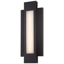 Insert 16-1/2" Tall ADA Outdoor LED Wall Sconce with White Glass Panel