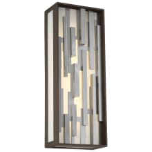 Bars 17" Tall ADA Outdoor LED Wall Sconce with White Glass