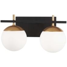 Alluria 2 Light 15" Wide Bathroom Vanity Light with Etched Opal Glass Shades
