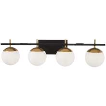 Alluria 4 Light 33" Wide Bathroom Vanity Light with Etched Opal Glass Shades