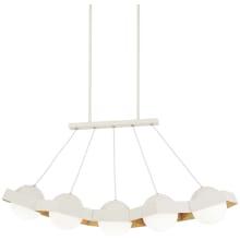 Five-O 39" Wide 40w Integrated LED Linear Chandelier with Etched White Glass