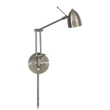 1 Light Plug In Wall Sconce in Brushed Nickel from the George's Reading Room Collection