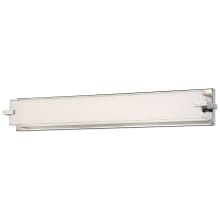 Cubism 30" Wide Integrated LED ADA Bath Bar with Mitered White Glass Shade