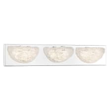 Modern Ice 3 Light 24" Wide LED Vanity Light with Crackle Glass Shades