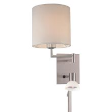 1 Light 16" Height Plug In Wall Sconce in Brushed Nickel from the George's Reading Room Collection