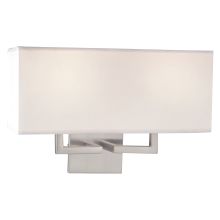 2 Light 16" Wide Wall Sconce with Rectangle Shades from the On the Square Collection