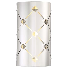 Crowned Single Light 12" High Integrated LED Wall Sconce with Crystal Accents - ADA Compliant