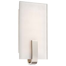 1 Light 12" Height ADA Compliant LED Wall Sconce with Clear / White Shade