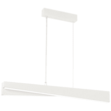 So Inclined 35-1/2" Wide Integrated LED Linear Chandelier with Frosted Acrylic Shade