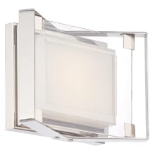 Led Bath Art Single Light 10" Wide Integrated LED Bathroom Sconce with Mitered White Glass Shade - ADA Compliant