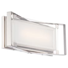 Led Bath Art Single Light 16" Wide Integrated LED Bath Bar with Mitered White Glass Shade - ADA Compliant