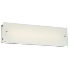 Button Single Light 20" Wide Integrated LED Bath Bar with Frosted Glass Diffuser