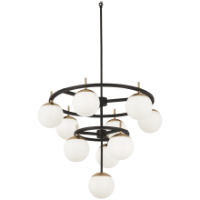 Alluria 10 Light 30" Wide Chandelier with Etched Opal Glass Shades
