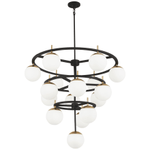 Alluria 16 Light 36" Wide Chandelier with Etched Opal Glass Shades