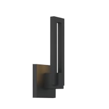 Music 12" Tall LED Outdoor Wall Sconce with Clear and Inner Frosted Glass Shade - ADA Compliant