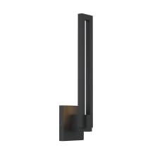 Music 18" Tall LED Outdoor Wall Sconce with Clear and Inner Frosted Glass Shade - ADA Compliant
