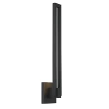 Music 24" Tall LED Outdoor Wall Sconce with Clear and Inner Frosted Glass Shade - ADA Compliant