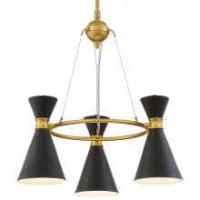 Conic 3 Light 20" Wide Ring Chandelier