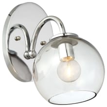 Exposed Single Light 5-3/4" Wide Bathroom Sconce with Smoked Glass Shade