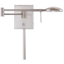 1 Light 6.25" Height ADA Compliant LED Plug In Wall Sconce in Brushed Nickel with Dome Shade from the George's Reading Room Collection