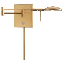 1 Light 6.25" Height ADA Compliant LED Plug In Wall Sconce in Honey Gold with Dome Shade from the George's Reading Room Collection