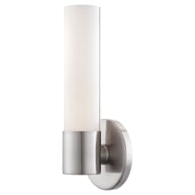 Saber II 12" Tall LED Wall Sconce with Etched White Glass Shade