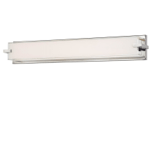 Cubism 5 Light 30" Wide Integrated LED Bath Bar with Mitered White Glass Shade - ADA Compliant