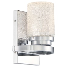 Brilliant Single Light 7" Wide Integrated LED Bathroom Sconce with Textured Glass Shade