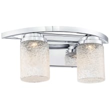 Brilliant 2 Light 15-1/2" Wide Integrated LED Bathroom Vanity Light with Textured Glass Shades
