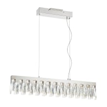 Curio 32" Wide LED Crystal Linear Chandelier
