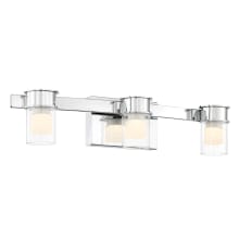 Herald Square 3 Light 22" Wide LED Vanity Light with Frosted and Clear Glass Shades