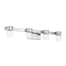 Herald Square 4 Light 30" Wide LED Vanity Light with Frosted and Clear Glass Shades