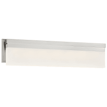 Skinny Single Light 24" Wide Integrated LED Bath Bar with Frosted Glass Diffuser