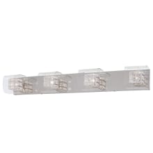 Jewel Box 4 Light 33-1/4" Wide Bathroom Vanity Light with Chrome Wire and Clear Glass Shade