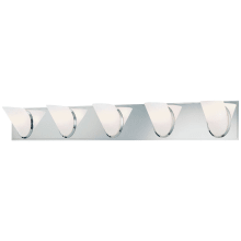 Angle 5 Light 37" Wide Bathroom Vanity Light with Etched Opal Shade