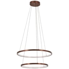 Full Orbit 23-3/4" Wide Integrated LED Ring Chandelier with Acrylic Shades