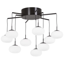 George's Web 19-3/4" Wide Integrated LED Semi-Flush Ceiling Fixture with Etched Glass Shades
