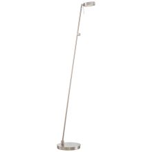 1 Light LED Floor Lamp in Brushed Nickel from the George's Reading Room-Puck Collection