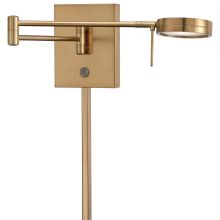 1 Light 6.25" Height LED Plug In Wall Sconce in Honey Gold with Round Shade from the George's Reading Room Collection
