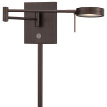 1 Light 6.25" Height LED Plug In Wall Sconce in Copper Bronze Patina with Round Shade from the George's Reading Room Collection
