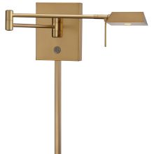 1 Light 6.25" Height LED Plug In Wall Sconce in Honey Gold with Pyramid Shade from the George's Reading Room Collection