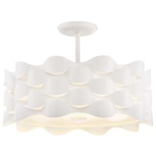 Coastal Current 18" Wide LED Semi-flush Ceiling Fixture with a Sand White Metal Shade