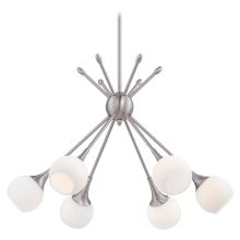 6 Light 1 Tier Chandelier in Brushed Nickel from the Pontil Collection