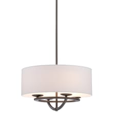 Circuit 4 Light 18" Wide Drum Pendant with White Fabric Shade