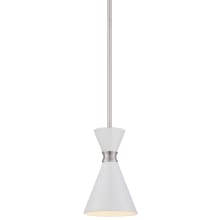 Conic 1 Light 5-1/2" Wide Mini Pendant with Glitter Gloss White Steel Shade