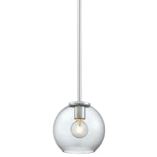 Exposed 1 Light 6" Wide Mini Pendant with Tinted Smoke Glass Shade